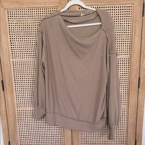 Free People Cozy Tan Women's Top